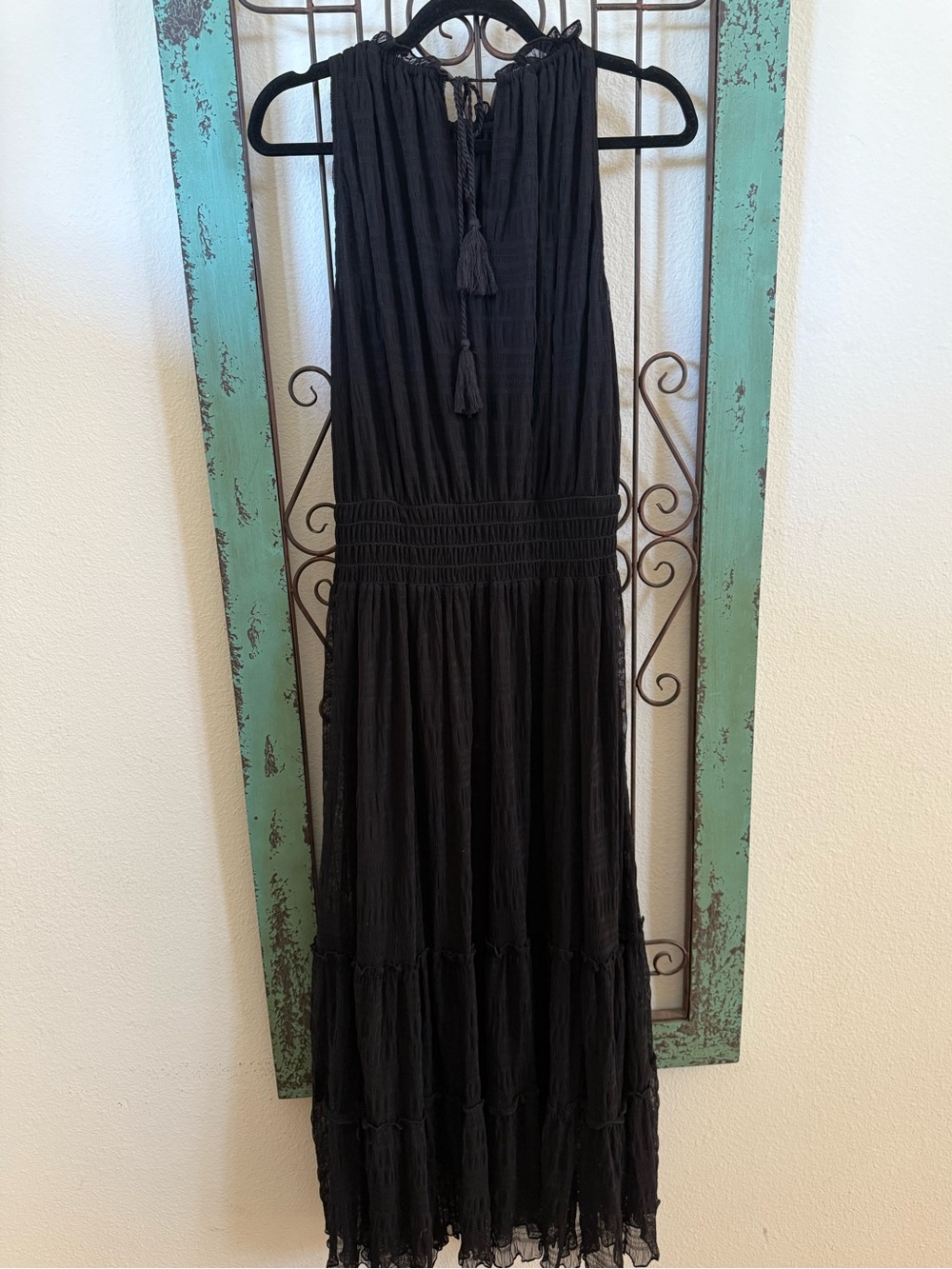 NWT Max Studio London Black Textured Tiered Maxi Dress XL MSRP $198 - Picture 5 of 12